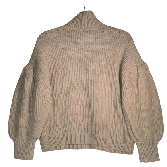 Free Assembly Sweater Women XXL Beige Cowl Neck Balloon Sleeves Chunky Knit - Picture 5 of 6